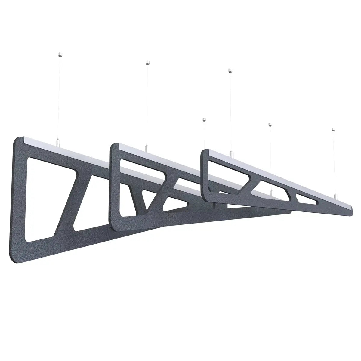 Felt Ceiling Acoustic Baffles - SLANT on white background Decormania UK